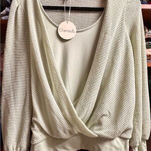 Chenault Light Green Knit Blouse